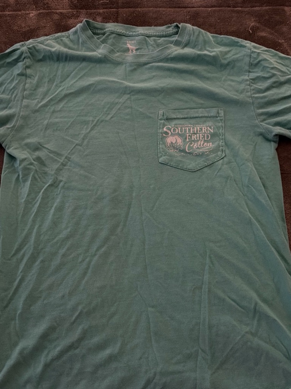 Southern Fried Cotton Teal Short Sleeve Pocket Tee
